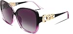 FEISEDY Women Big Polarized Sunglasses Pearl Sparkling Square Oversized Oval Frame Fashion Designer UV Protection B2821
