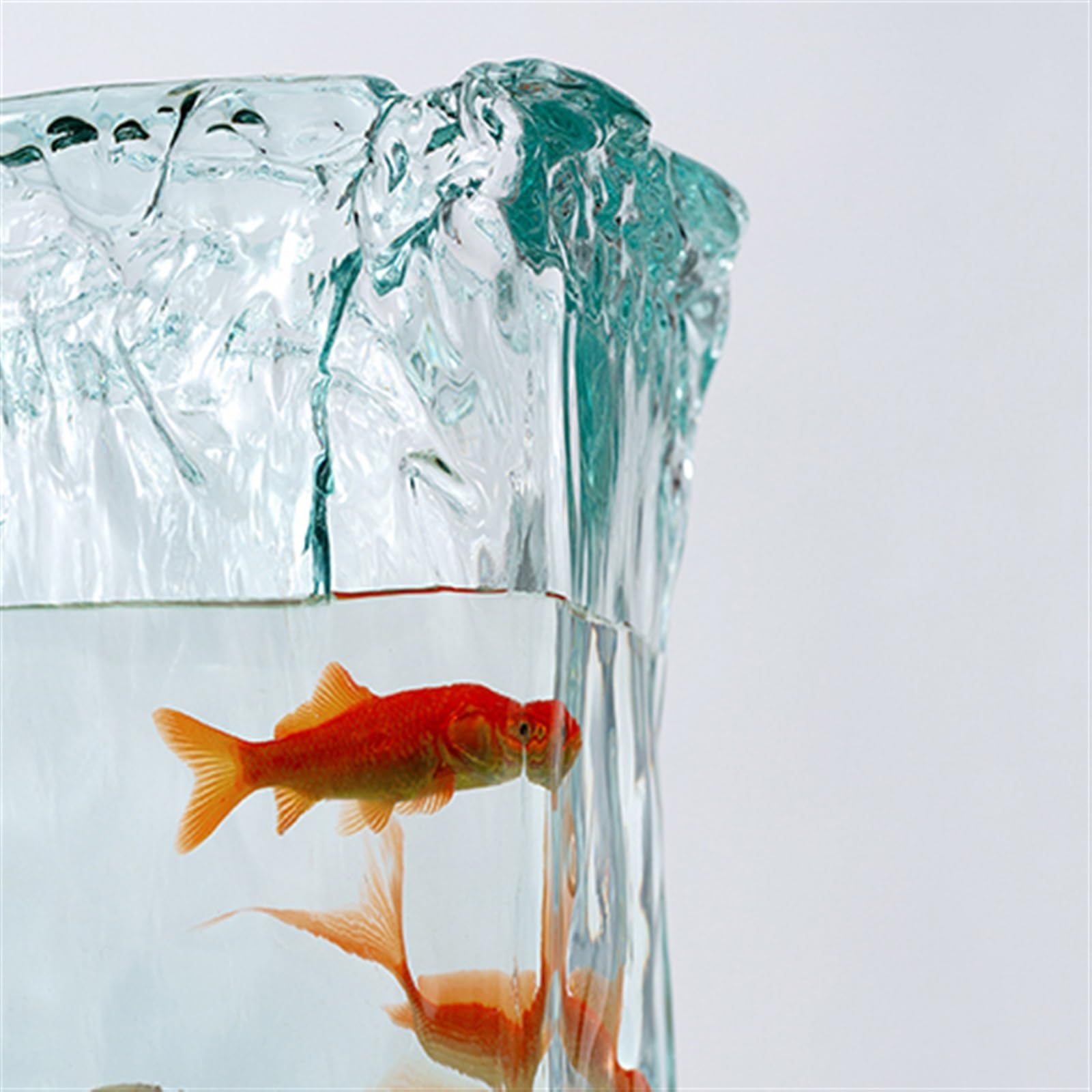 Akwarium akwarium prostokątne szkło akwarium nieregularne szkło ekologiczne akwarium pulpit przezroczyste szklane ozdoby woda fale akwarium