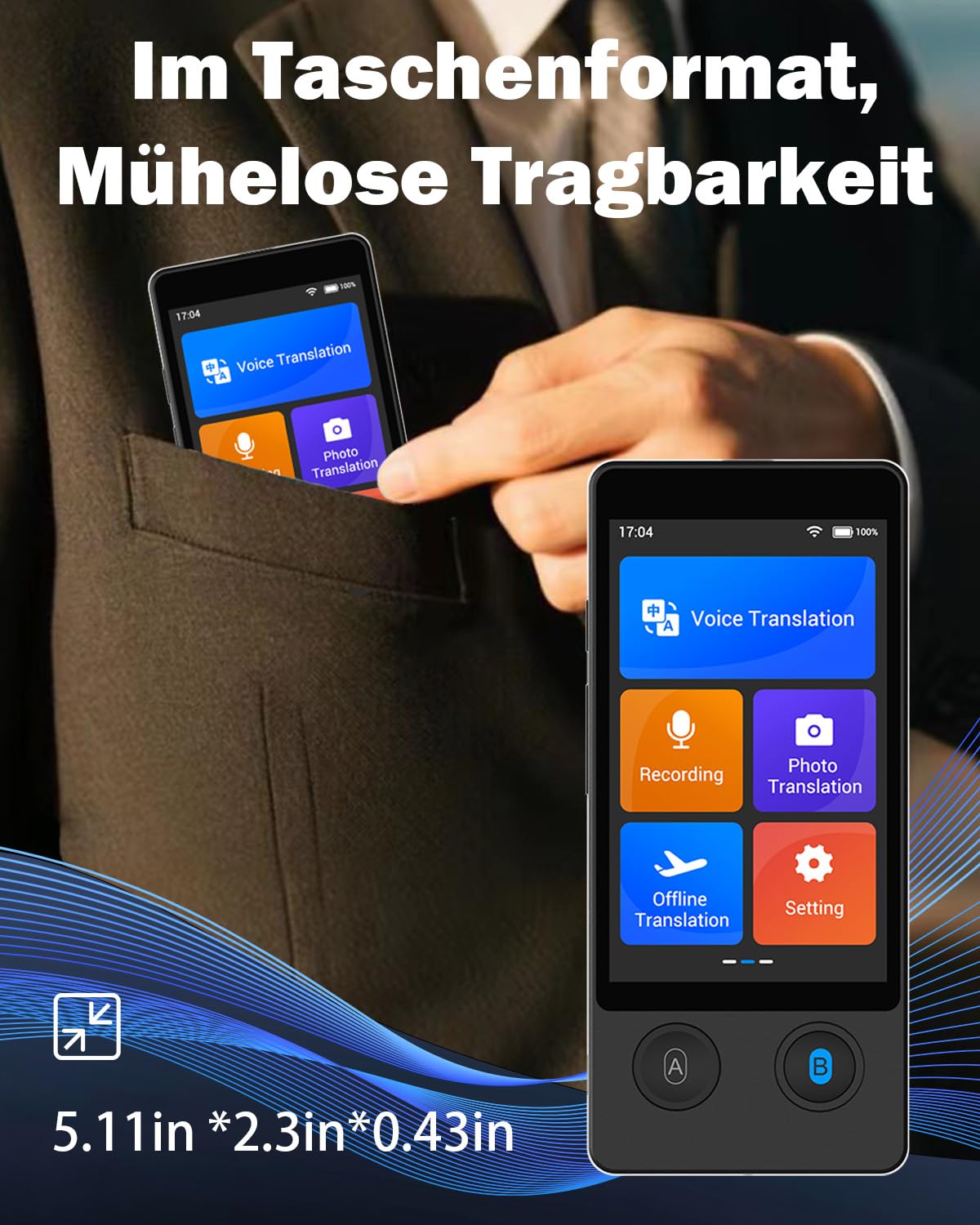 Wooask W12 Sprachübersetzer Echtzeit 144 Sprachen Offline Foto Übersetzer Gerät
