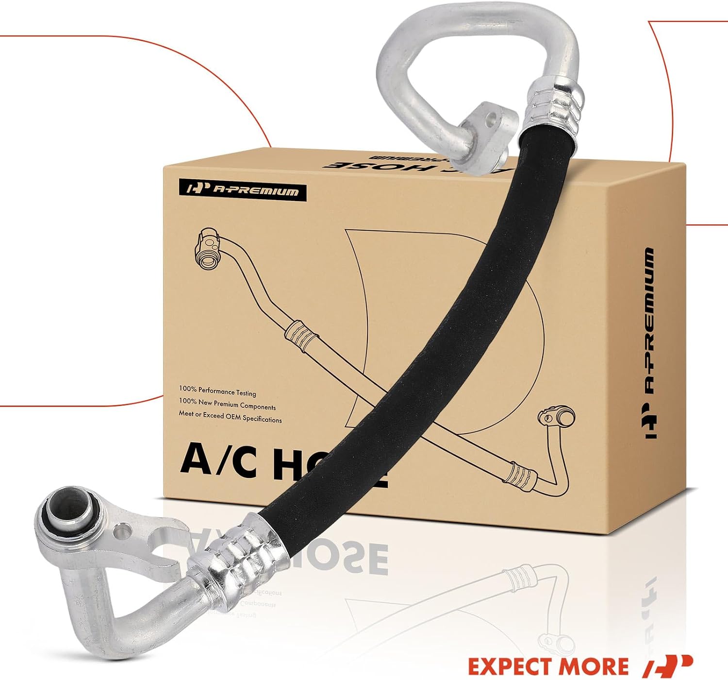 A-Premium A/C Suction Hose Assembly Compatible with Mercedes-Benz C300 2015-2018, E300 2017-2019, Compressor to Evap, AWD