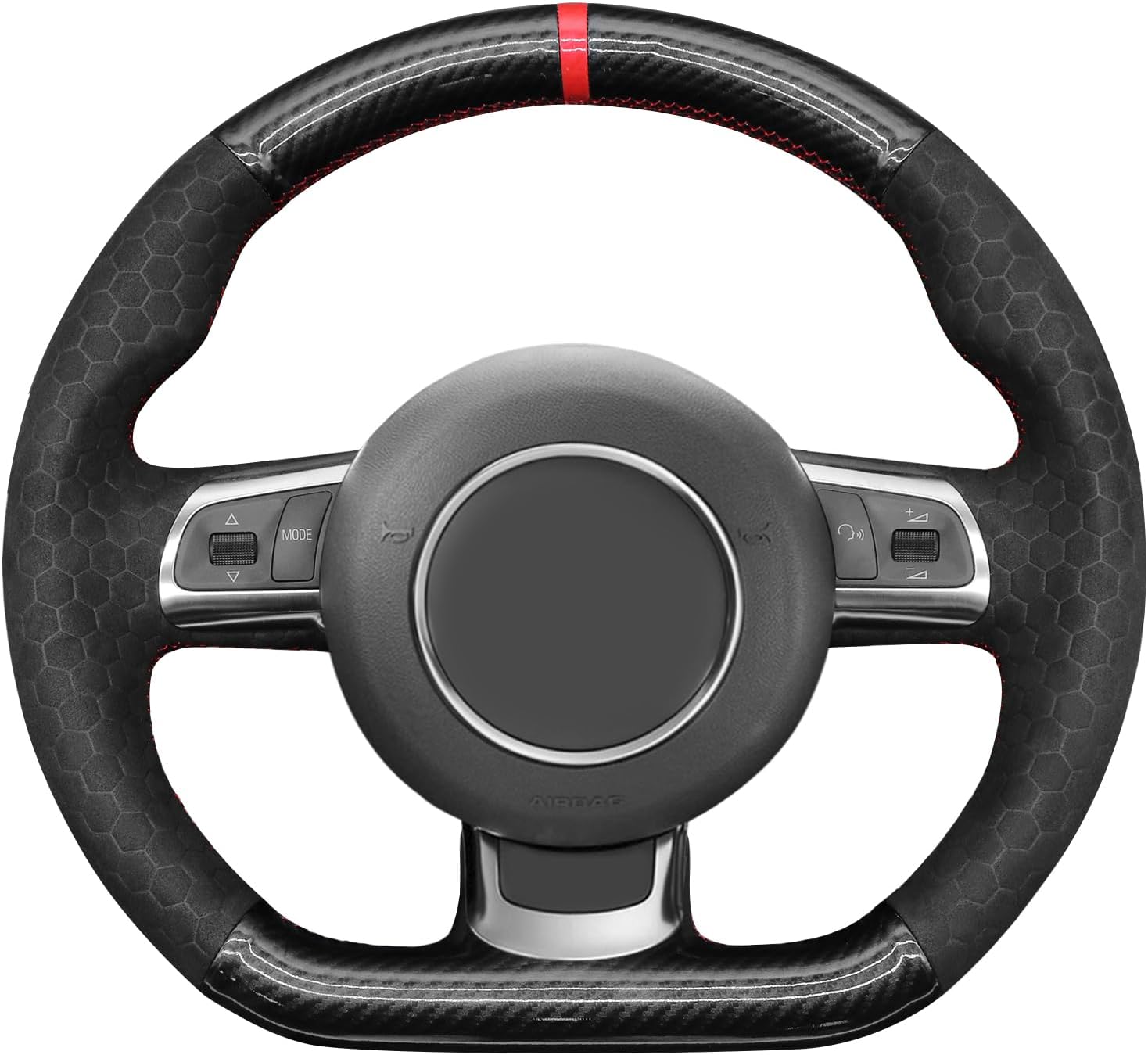MEWANT Steering Wheel Cover for Audi TT RS 2009-2014 (Coupe Roadster) RS 3 2012-2014 (Sportback) Hand-Stitched Steering Wheel Wrap