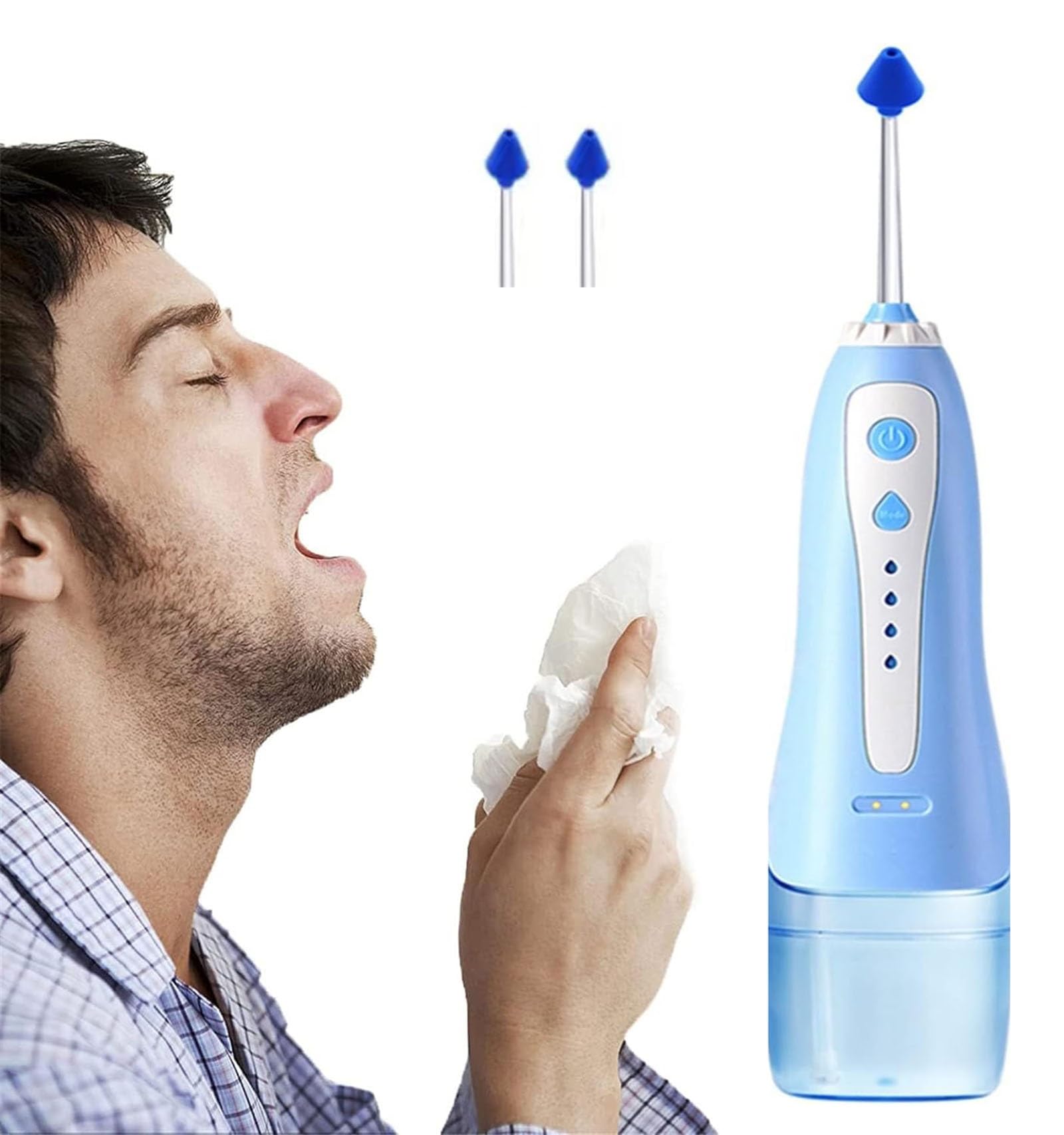 Butelka do płukania zatok Neti Pot Przenośny elektryczny oczyszczacz nosa, bezprzewodowy pulsacyjny system płukania nosa do irygacji zatok, płukanie nosa dla dorosłych i dzieci, ulga w zatokach i aler