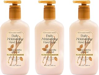 Bath & Body Works Cozy Vanilla Almond Daily Moisturizing Hand Soap - Rich Creamy Formula for Gentle Cleansing & Conditioning - Shea, Glycerin, Vitamin E & Aloe-Infused - Thoughtful Gift - 3-Pack