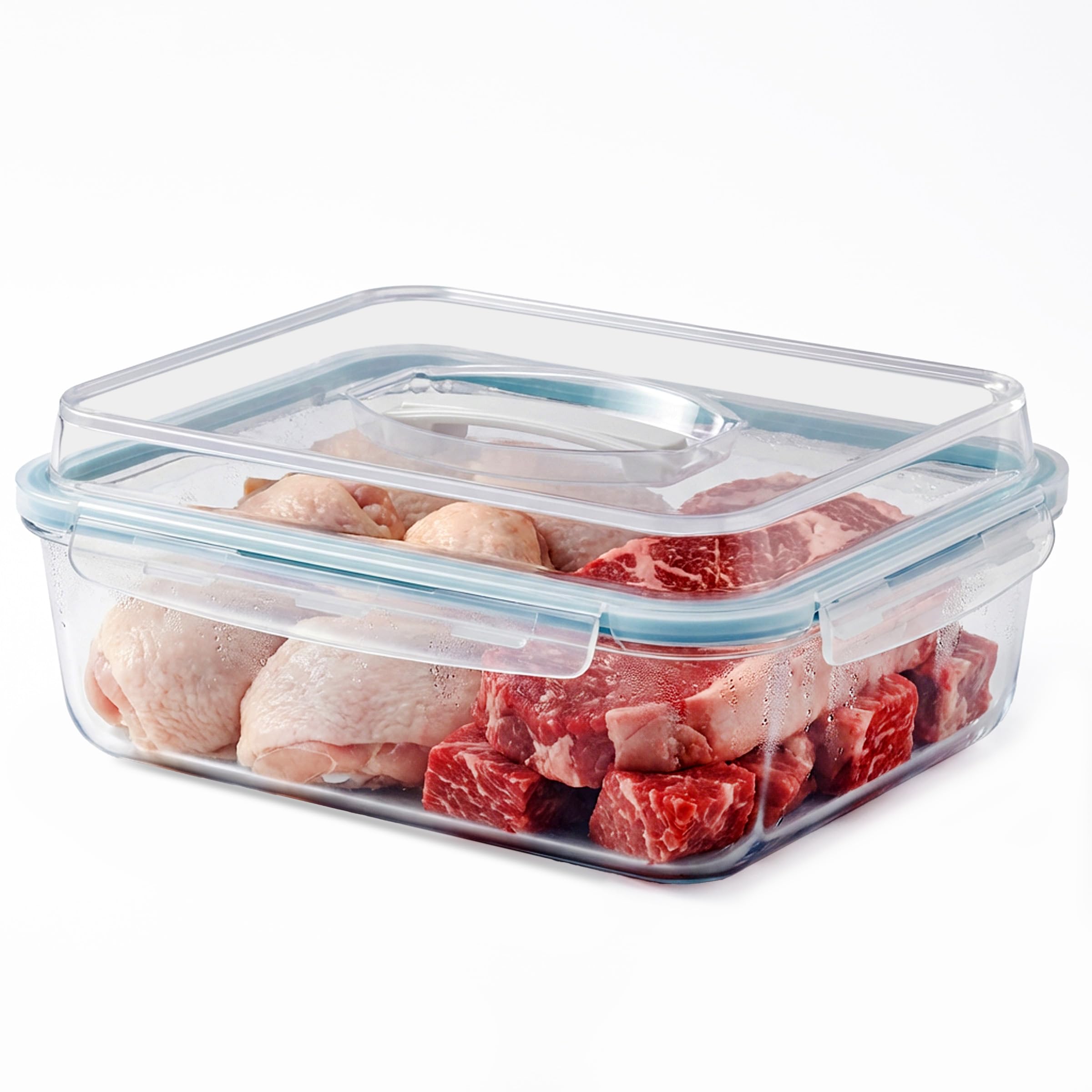 Sorbus Large Glass Food Storage Container with Lid, 163 oz (4800ml) Airtight Leakproof Glass Meal Prep Container, Rectangular Food Storage for Leftovers, Freezer, Microwave & Dishwasher Safe
