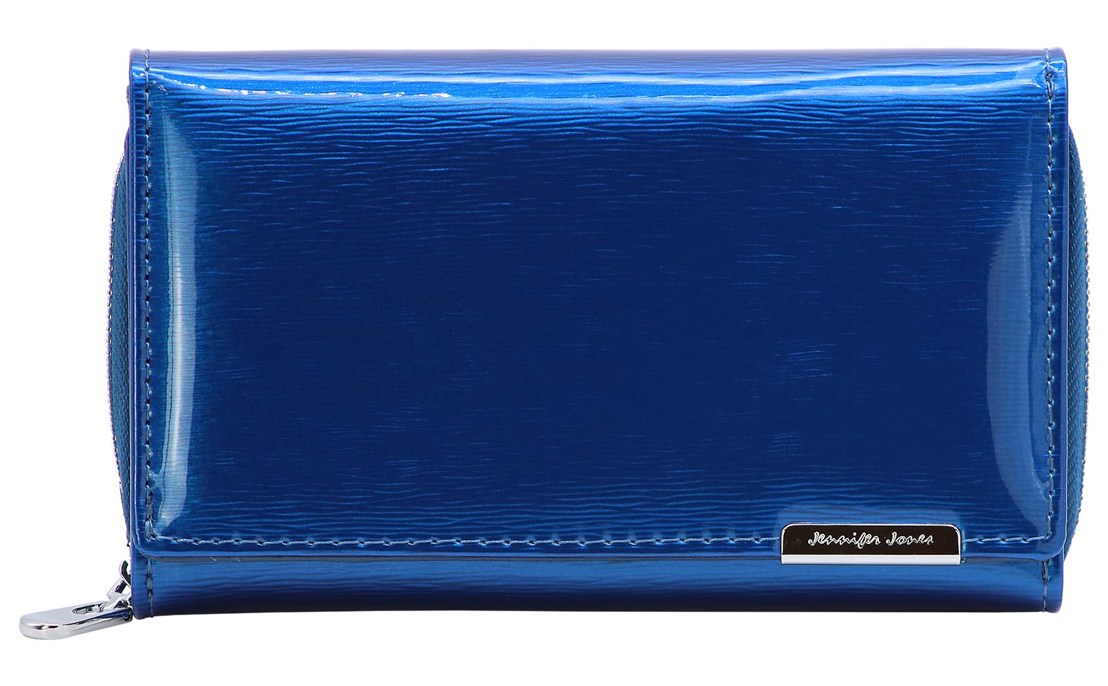 Portamonete Vera Pelle Lucido Portafoglio Jennifer Jones NERO Donna Portamonete In Vera Pelle 12 Carte Tessere Portamonete Vera Pelle Blu Portachiavi 3 Tasche Cerniera