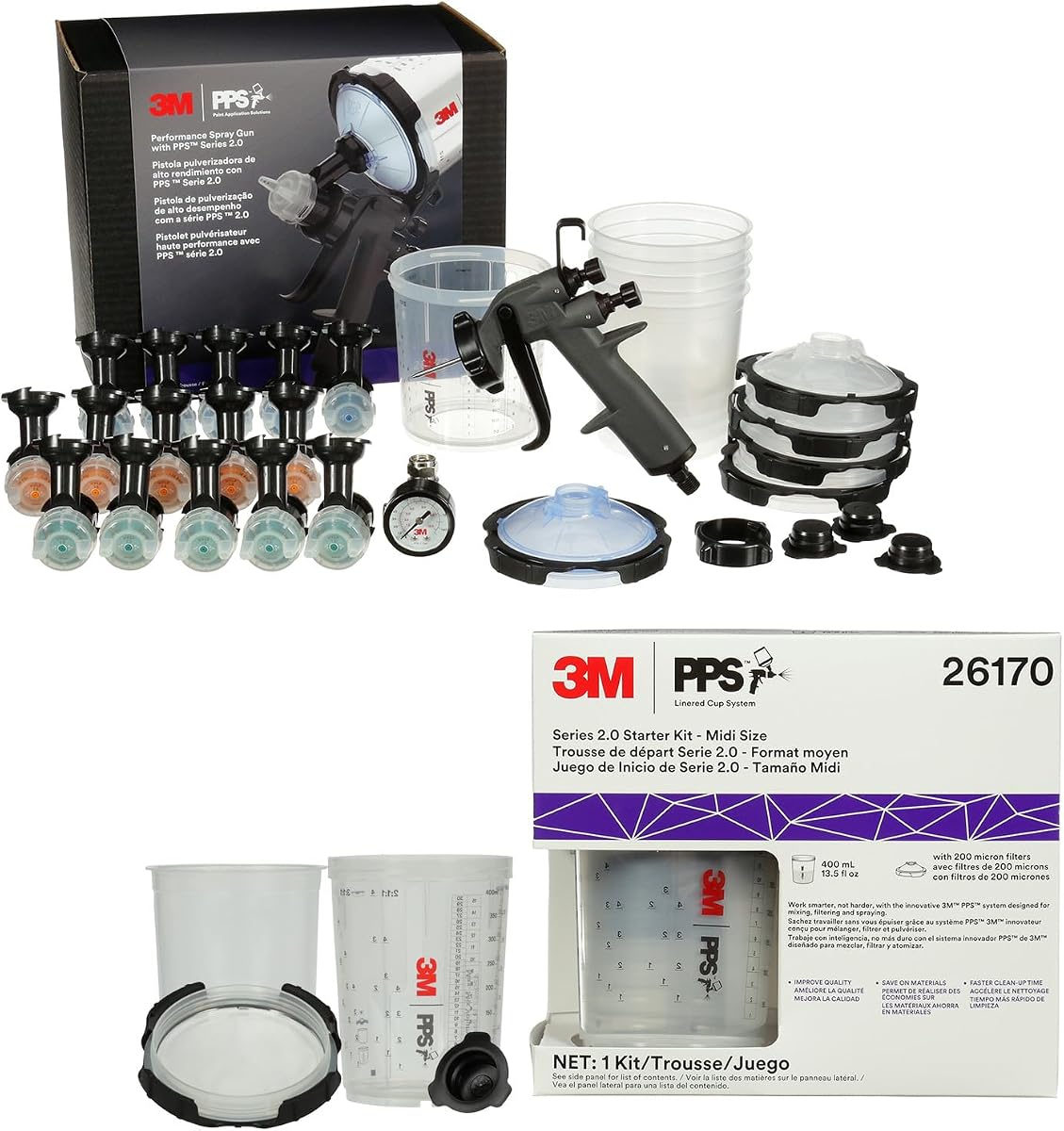 Kit básico de pistola pulverizadora de alto rendimiento 3M y sistema de vaso pulverizador de pintura PPS 2.0