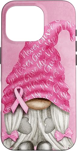 Miniatura 49 de iPhone 15 - Soporte rosa contra el cáncer con gnomo para el caso de concientización sobre el cáncer de mama