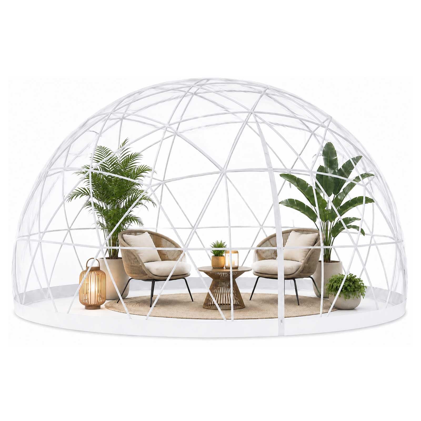 aallwwsso 3.6m Garden Dome Greenhouse, Clear Pvc Geodesic Bubble Tent With 360° Panoramic View, Waterproof Outdoor Igloo Tent For Backyard, Patio, Parties And Plant Growing