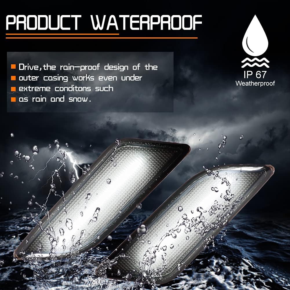 White Full Led lamps Smoked Lens for 2012 2013 2014 Mercedes Benz Pre-LCI W204 LCI C250 C300 C350 C63 AMG Coupe Base Sedan 4-Door OEM Front sidemarker lights Replacement