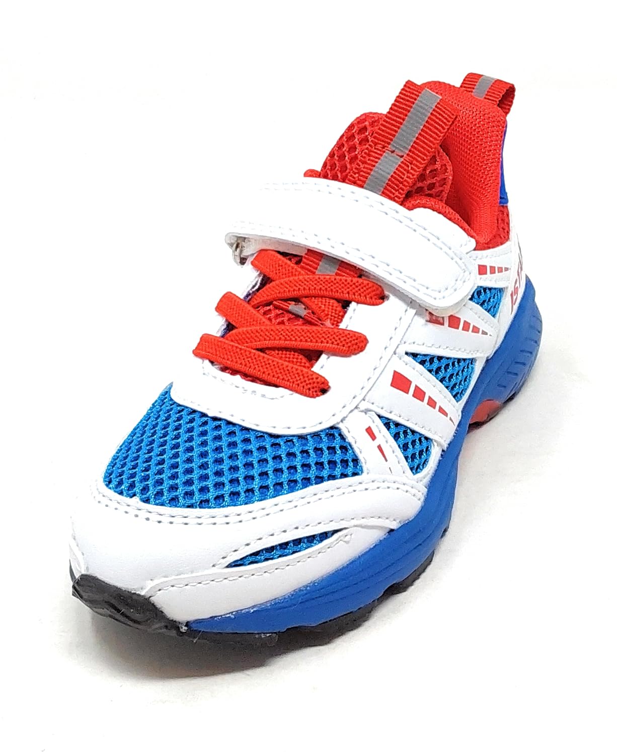 Scarpe Sportive Bambino IMAA3812,Mesh Traspirante,Bianco Blu Rosso,Strappo e Lacci Elastici