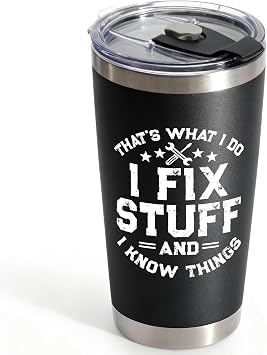 Birthday Gifts for Men, Dad, Him, Handyman, Grandpa on Fathers Day, Christmas - Dads Birthday Gift Ideas - Cool Mens gifts Ideas, Mens Birthday Gift Ideas - Stainless Steel Men Tumbler 20 oz