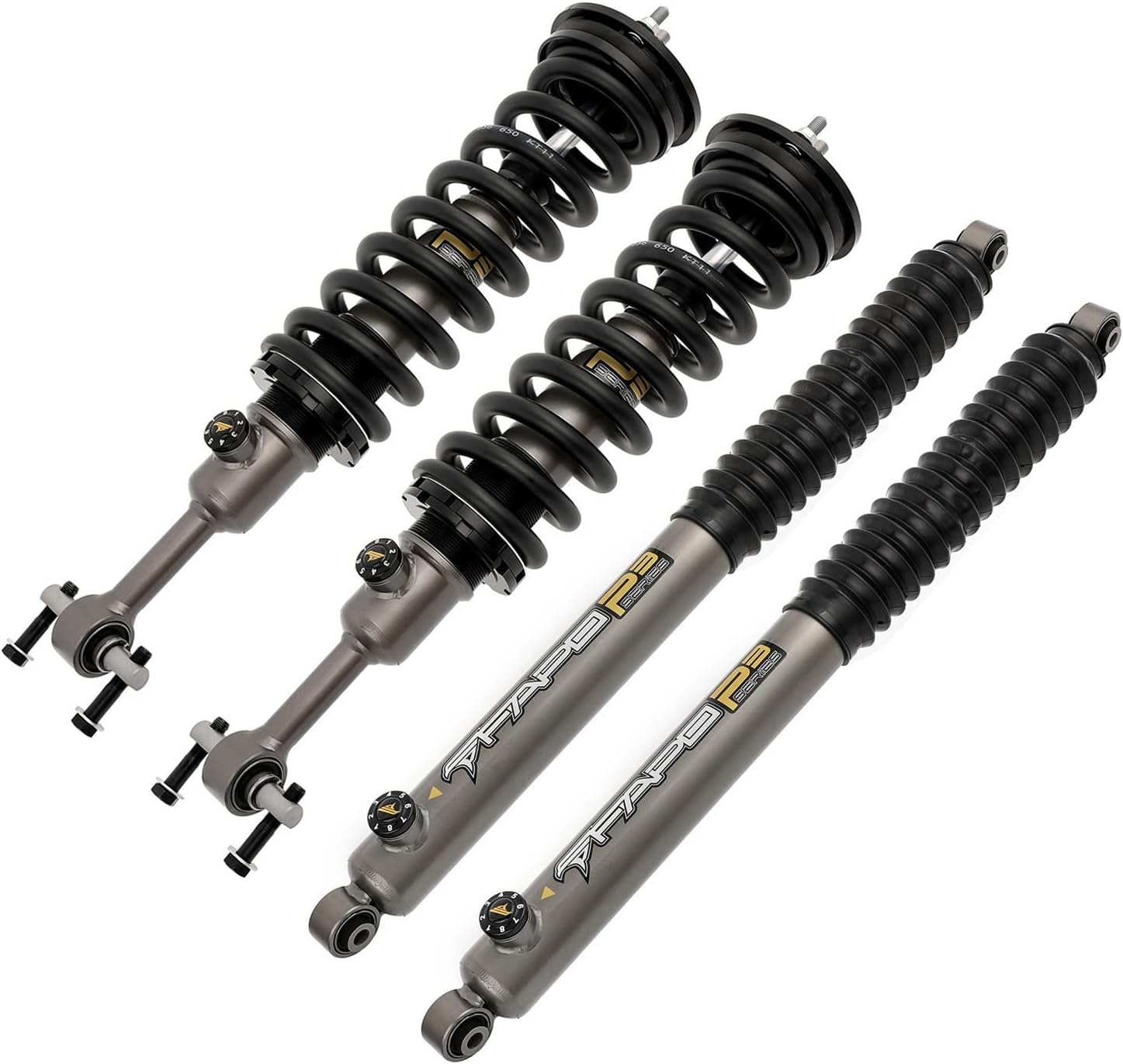 P3 Series Front and Rear Shock Absorbers 8 Stages Adjustable Damper Compatible With Ford F-150 4WD 2014-2022, 0-2” lift(Full set)