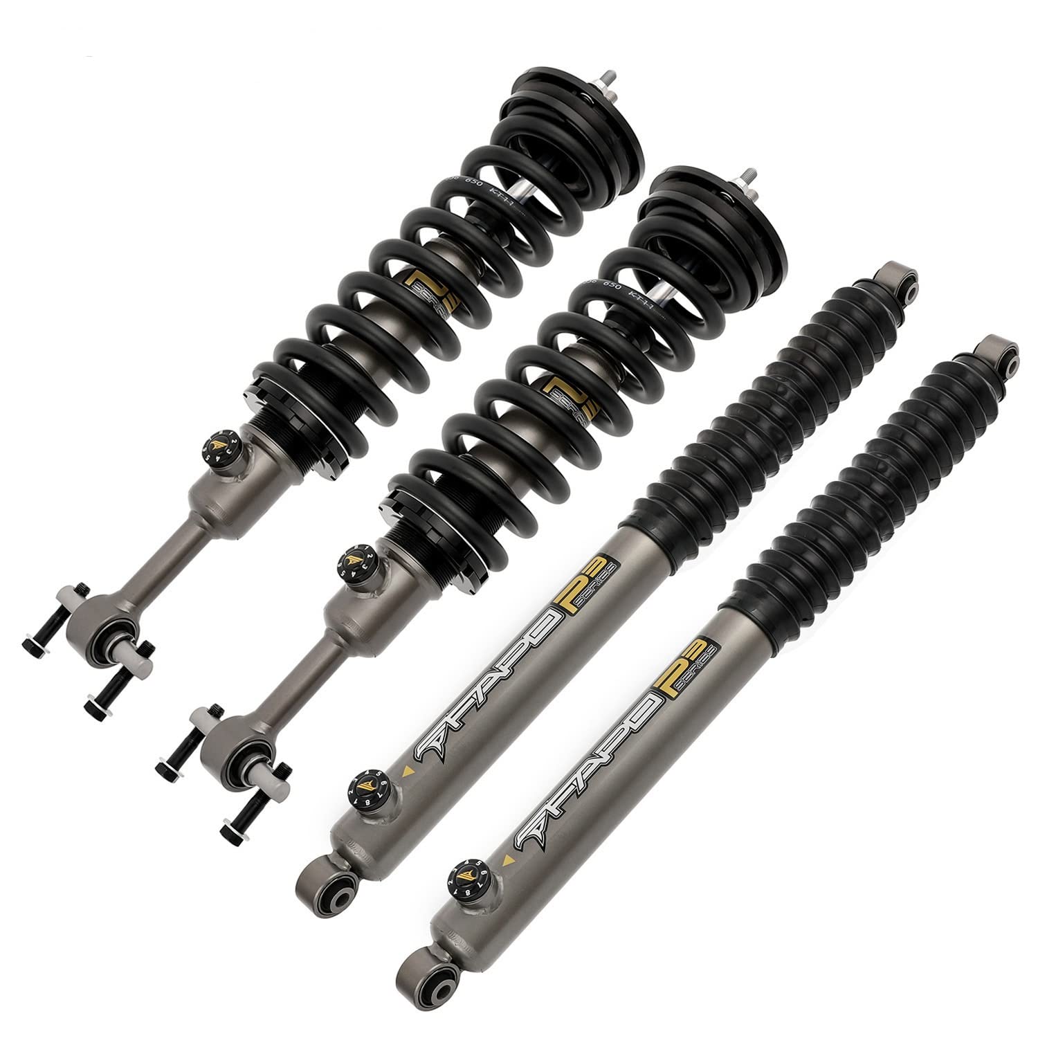P3 Series Front and Rear Shock Absorbers 8 Stages Adjustable Damper Compatible With Ford F-150 4WD 2014-2022, 0-2” lift(Full set)