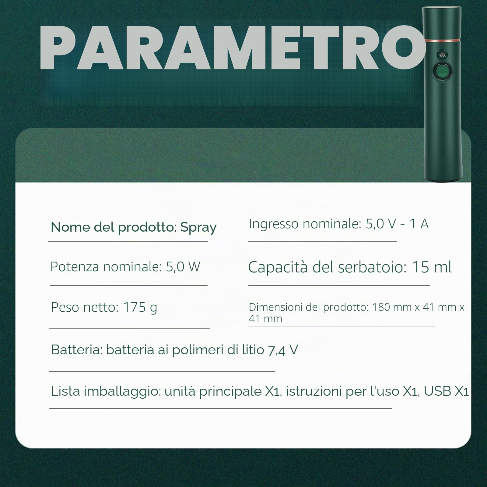 Elitzia Nebulizzatore nano facciale portatile dell'ossigeno per l'idratazione Anti-invecchiamento