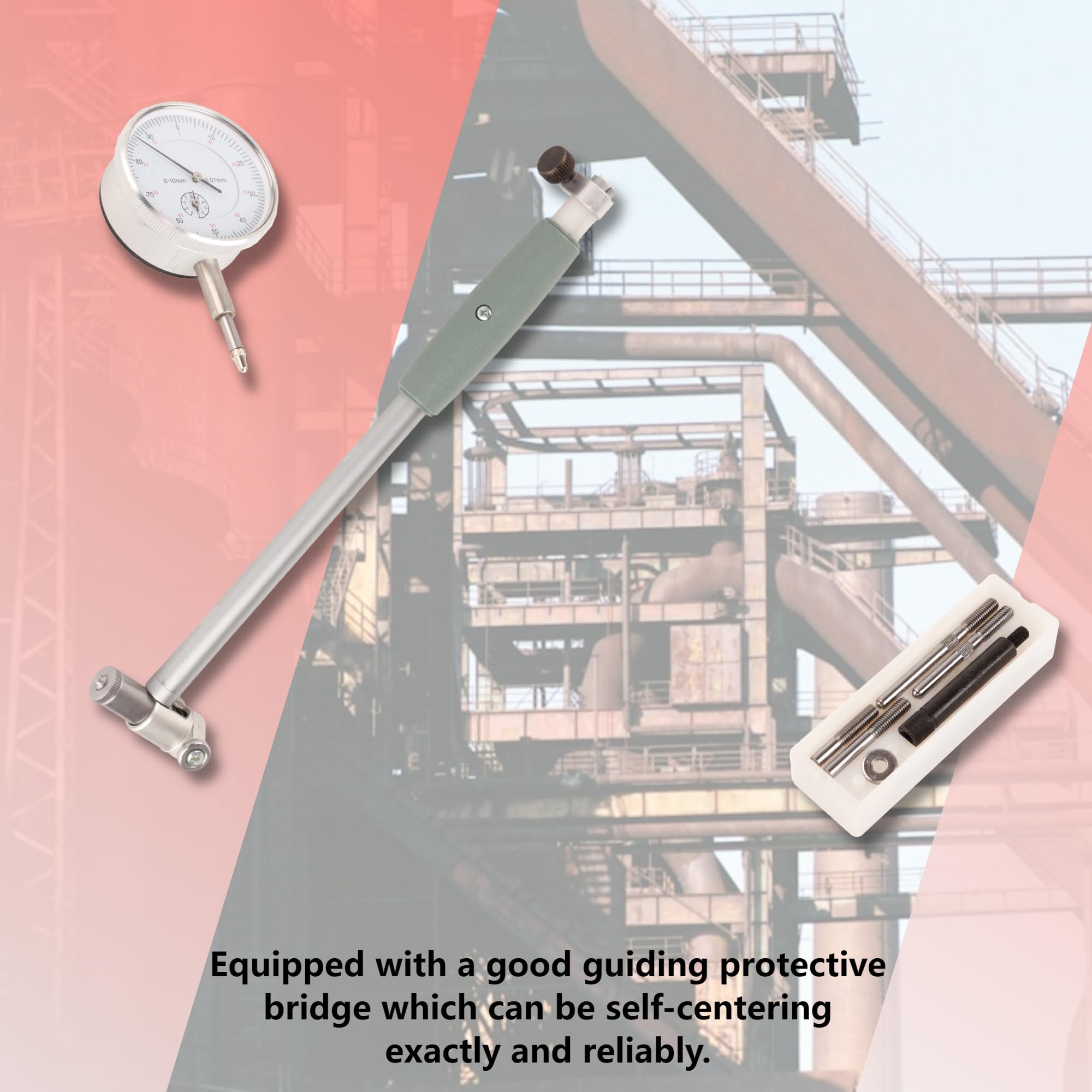 50 – 160 mm di diametro micron, set di strumenti di misurazione del motore, calibro del foro + misuratore per misurazione della profondità dei cilindri del motore, dimensioni interne di officine