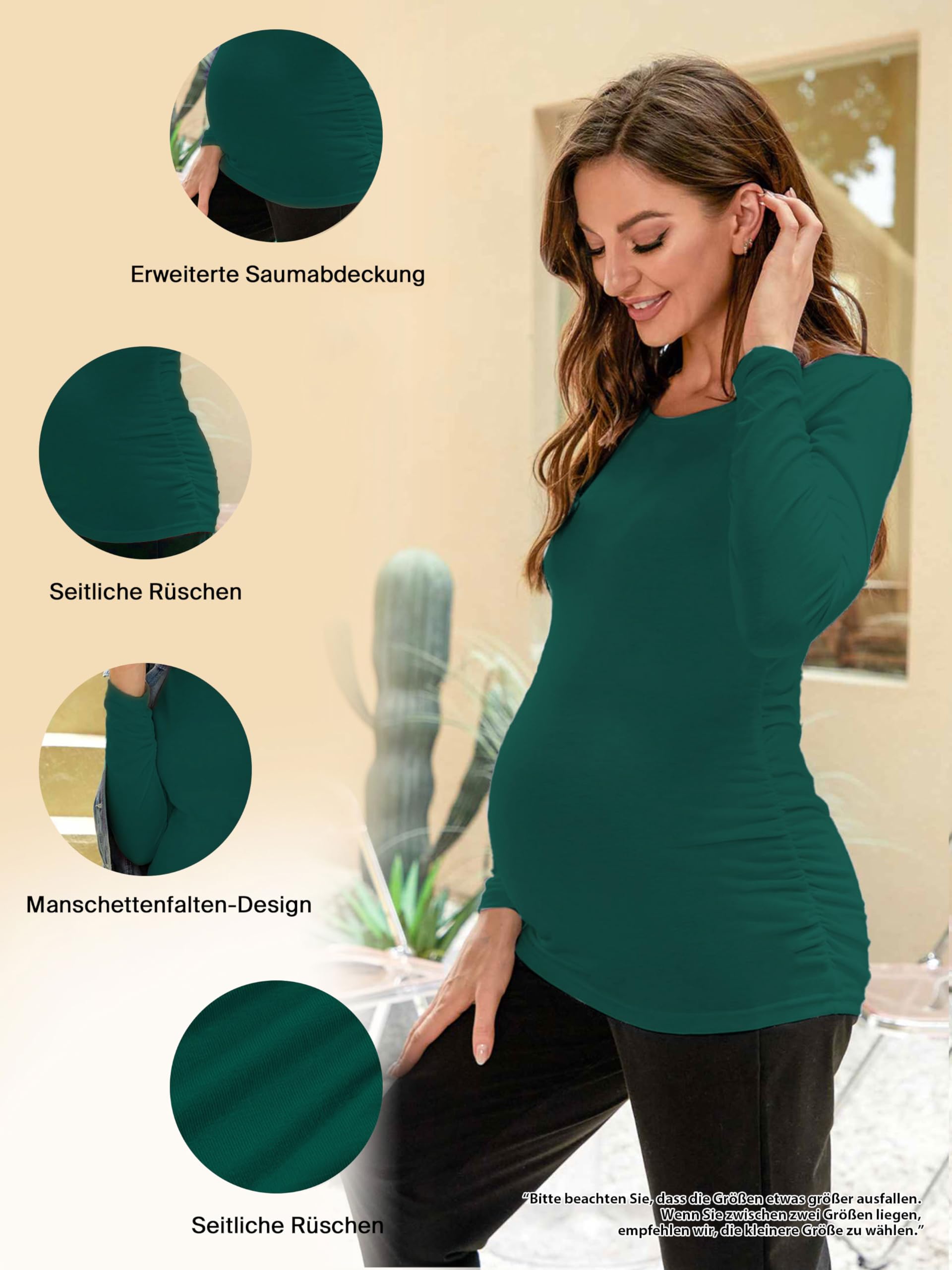 Damen Umstandsmode Lange ärmel 3er Pack Umstandsshirt