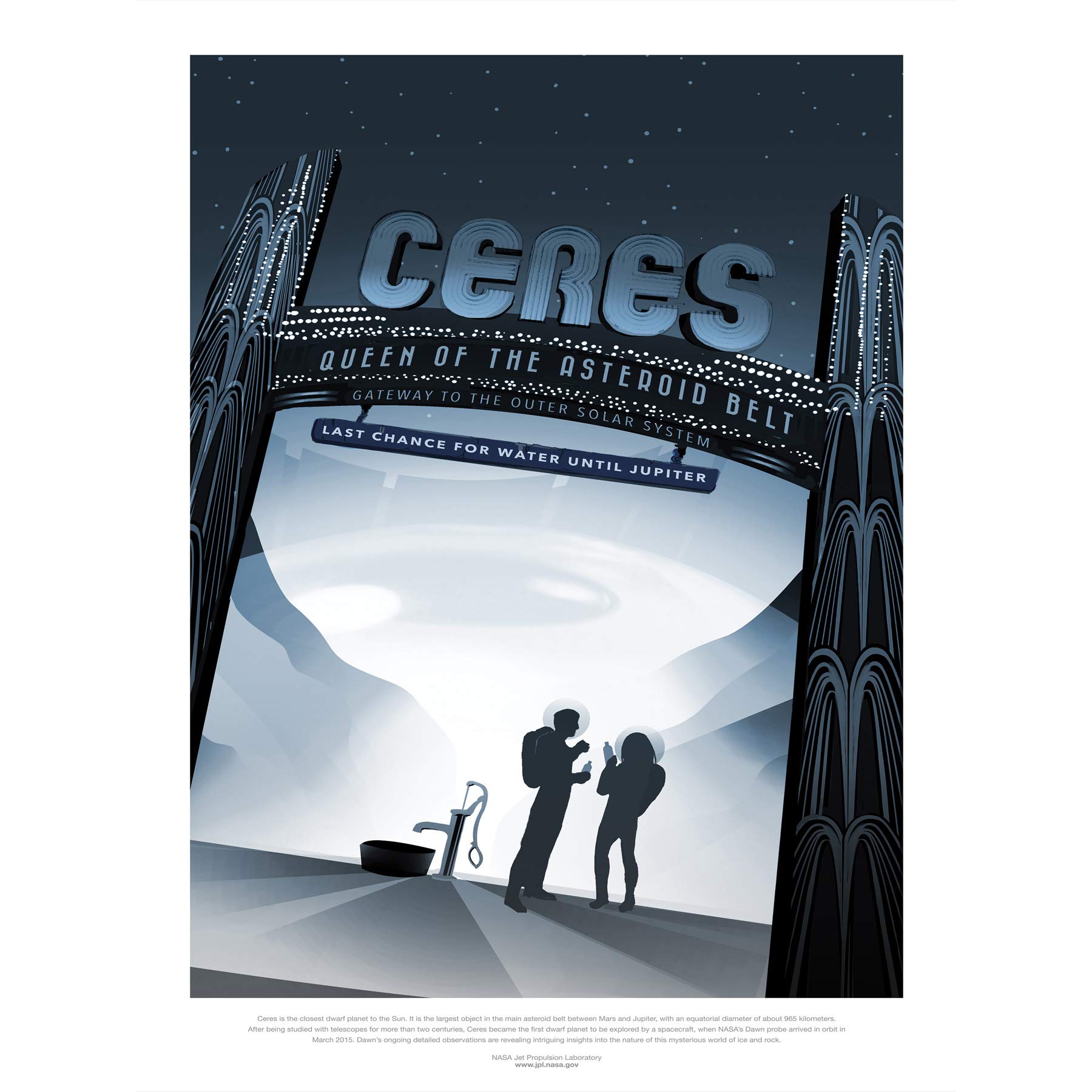 Ceres Queen Asteroid Belt NASA Space Tours Travel Premium Wall Art Canvas Print 18X24 Inch