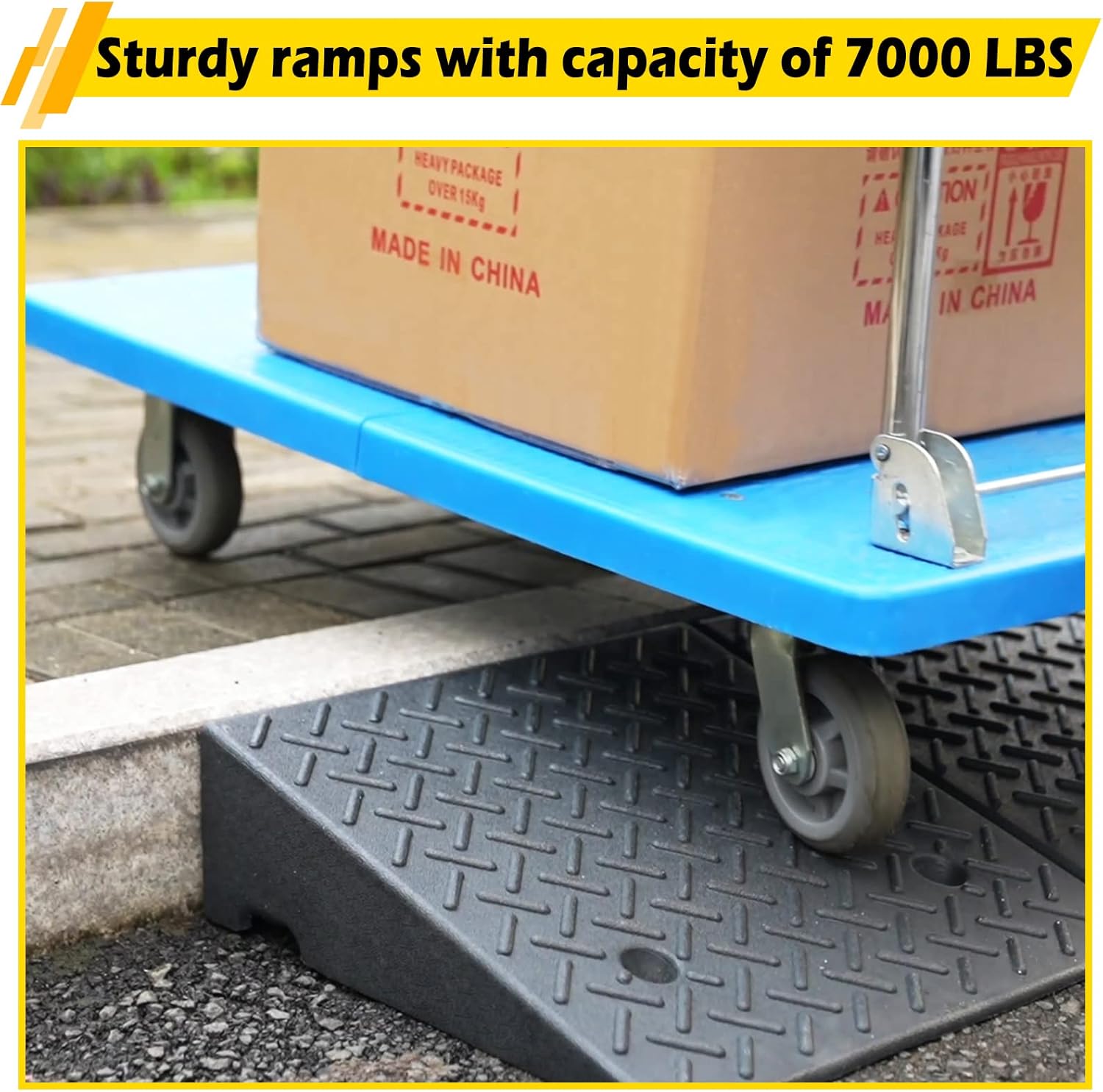 Tevlaphee 6” Curb Ramps for Driveway - Heavy Duty Rubber Shed & Threshold Ramps Portable Ramps for Sidewalk Cars Wheelchairs Pet Mobility 19.7” L x 19.7” W x 6” H 1 PCS : Industrial & Scientific