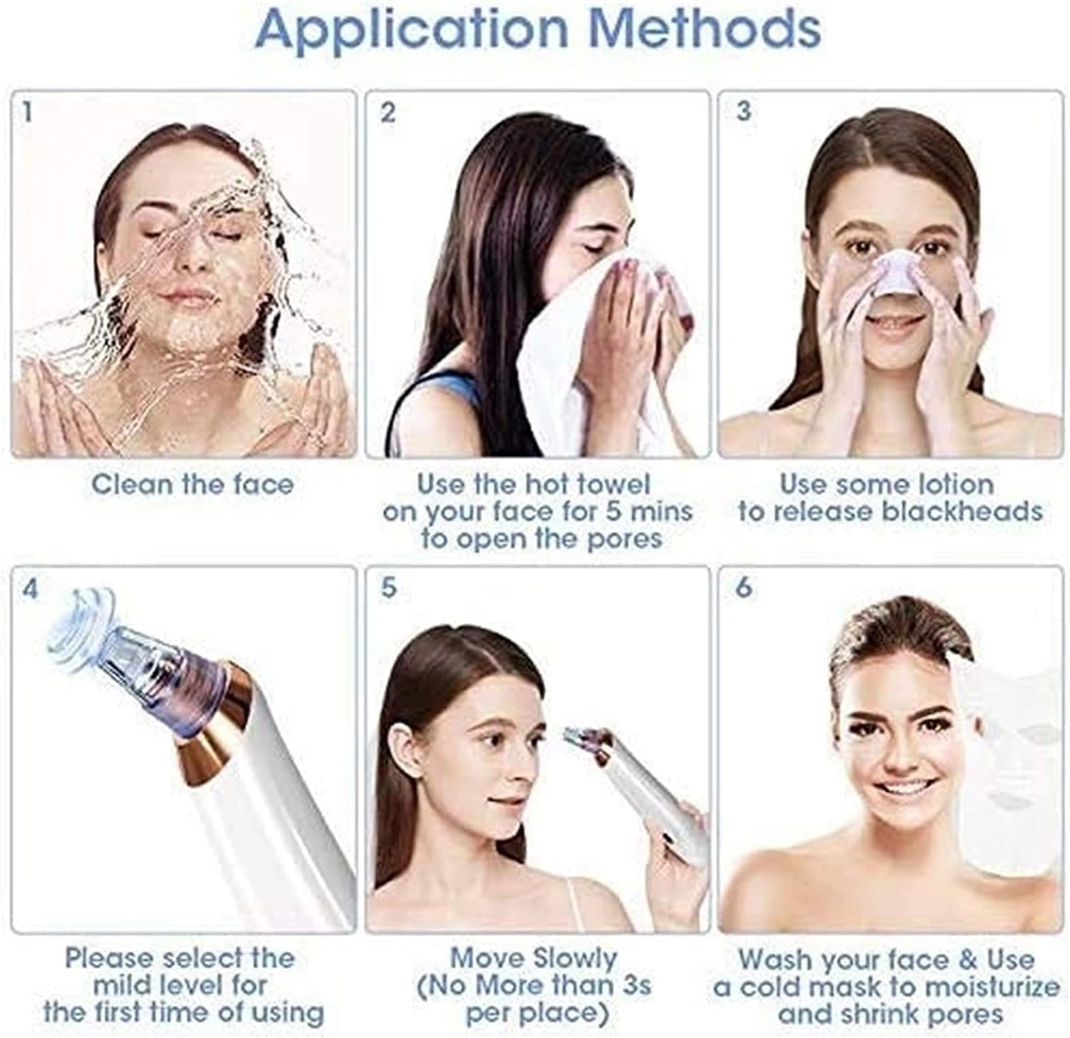 Blackhead Removal Tool, Pore Cleaner Electric Acne Extractor Kit, USB Rechargeable with 5 Replaceable Suction Probes，Safe, Effective, Painless, Portable and Easy to use