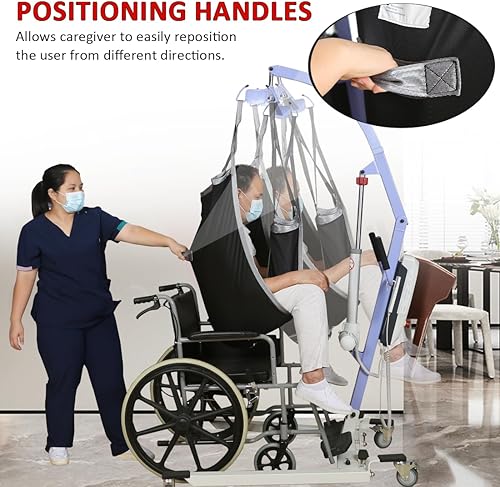 Miniatura 10 de Hoyer - Eslinga dividida para piernas con espalda baja, para transferencia, posicionamiento y elevación, capacidad de peso de 500 libras (paquete