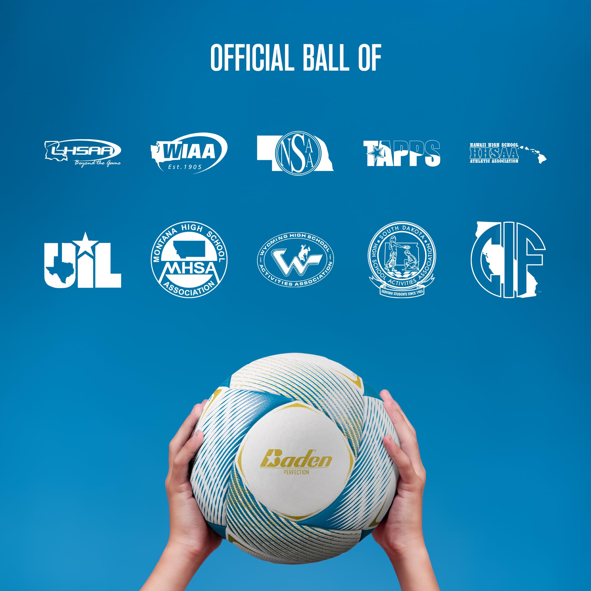 Baden Perfection Thermo-Fußball, offizielle Größe 5, nahtlos, Thermisch gebunden, NFHS-geprüft