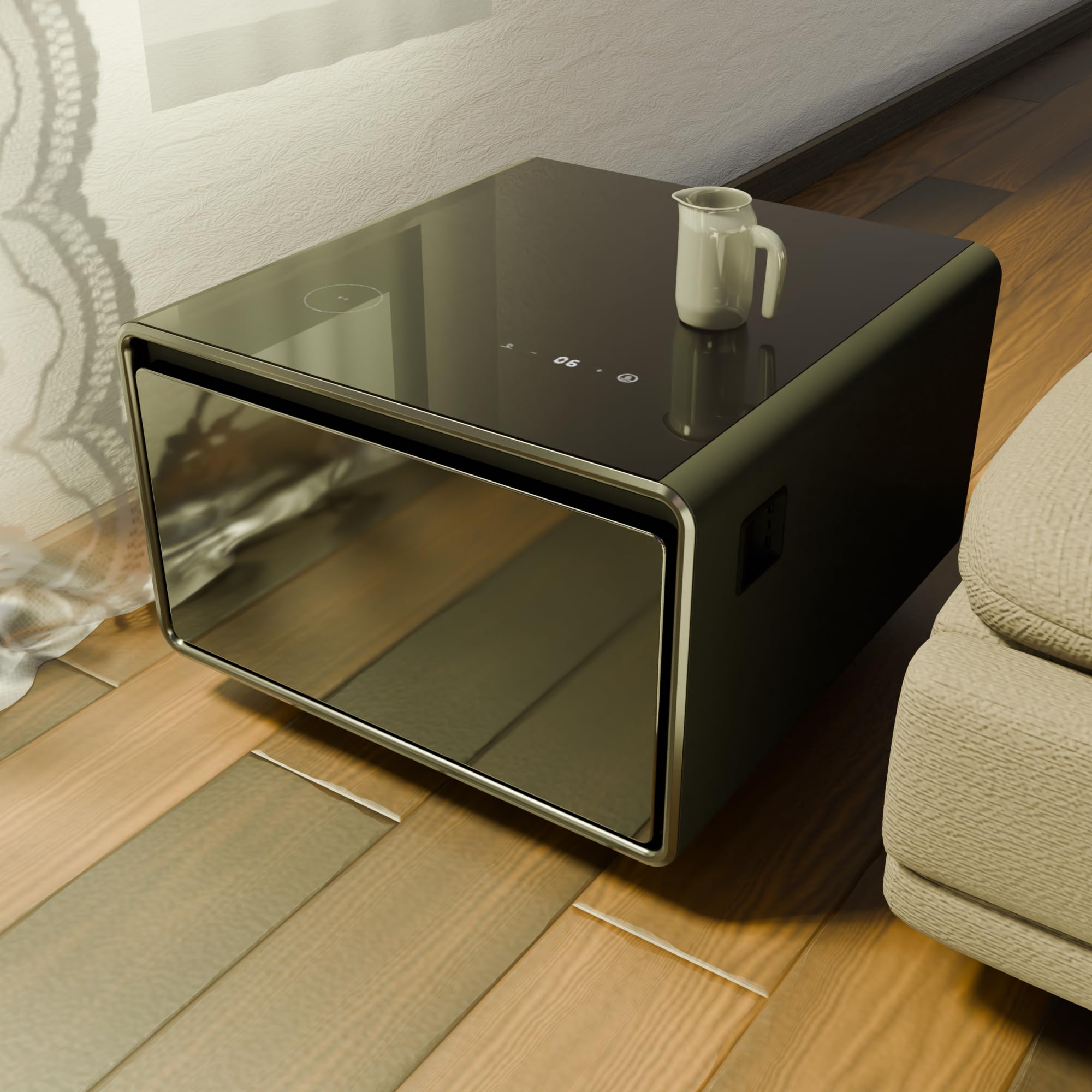 HKRUITELI Smart Furniture with Built-in Fridge, Power Socket, and Outlet Protection on Fridge.com