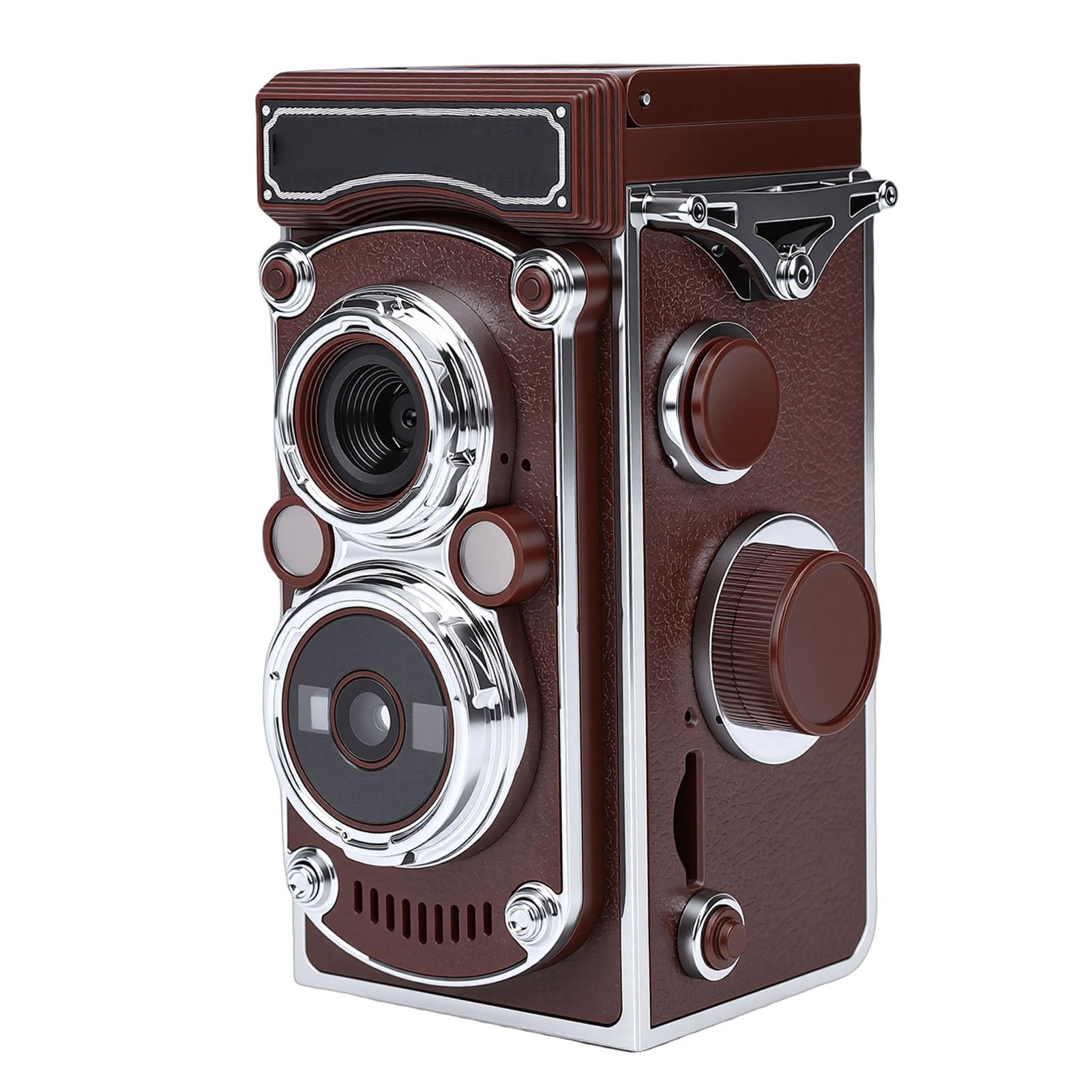 DigitalCamera, Portable Compact VintageDigitalCamera, TLR Style Retro Lightweight Vlog Cam with 2.7K Video 24MP Autofocus Manual Joystick for Beginners Teens Adults (Brown)-picture-23