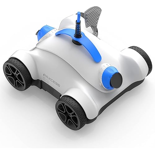 Paxcess Automatic Robotic Pool Cleaner with Powerful Cleaning, with Dual Drive Motors, IPX8 Waterproof, and 33FT Floated Cord - Ideal for Home Pool Cleaning