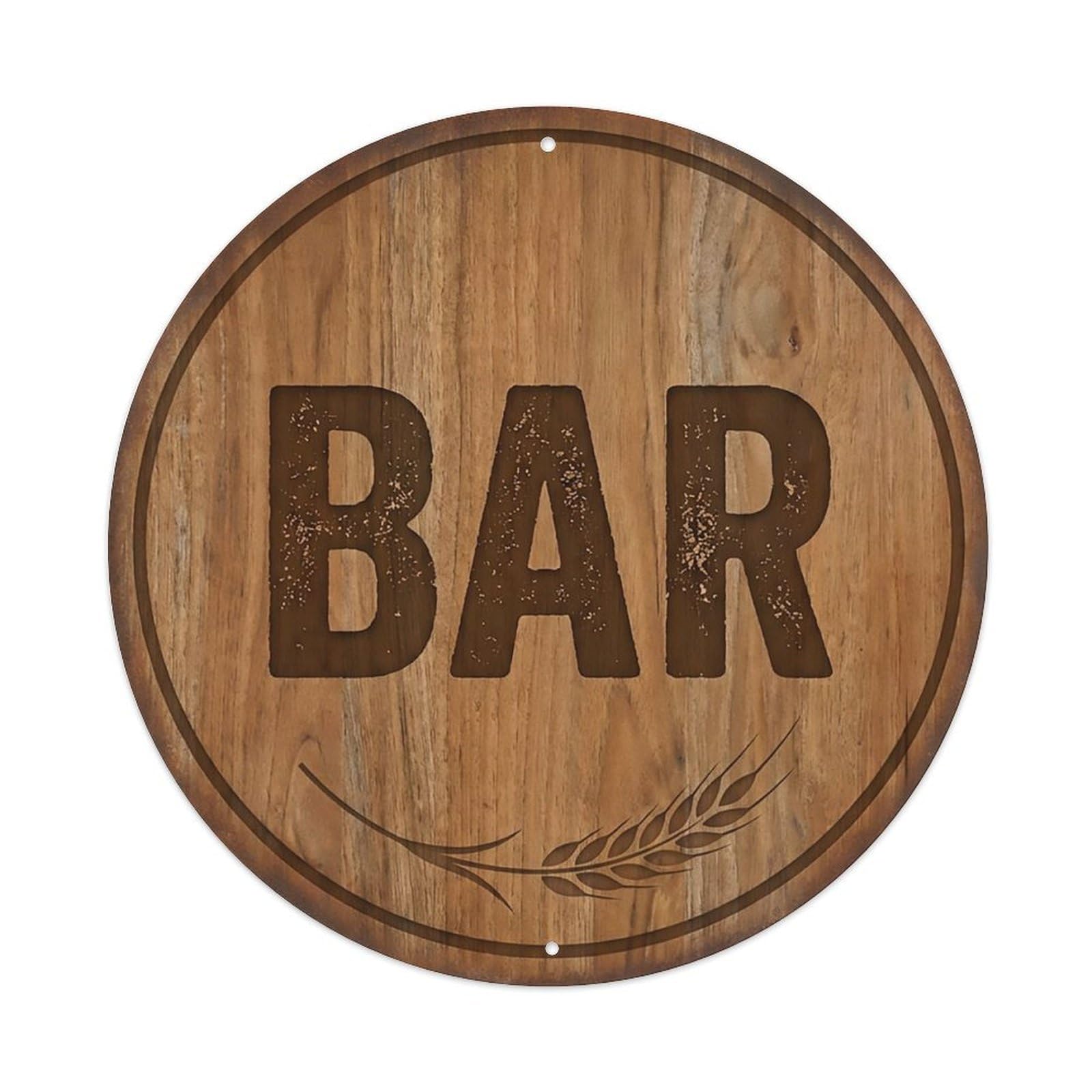 Vintage Beer BAR Pecan Wood Retro for Pub Metal Tin Sign