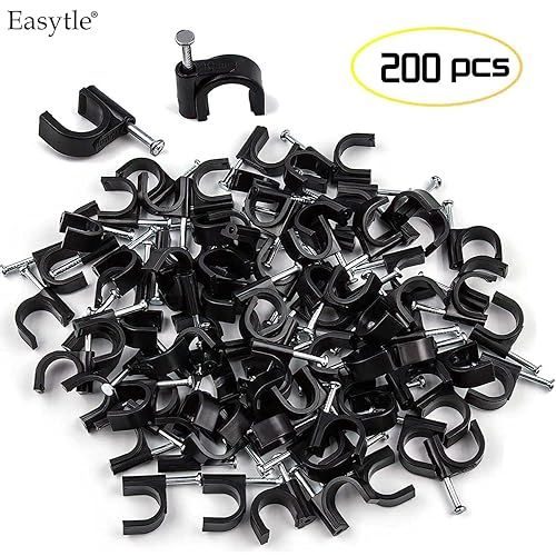 Miniatura 2 de 200 clips de cable de 4/6/8/0.394 in de clavo en clips de cable, clips de cable coaxial, clips de cable coaxial, clips de cable para altavoces,