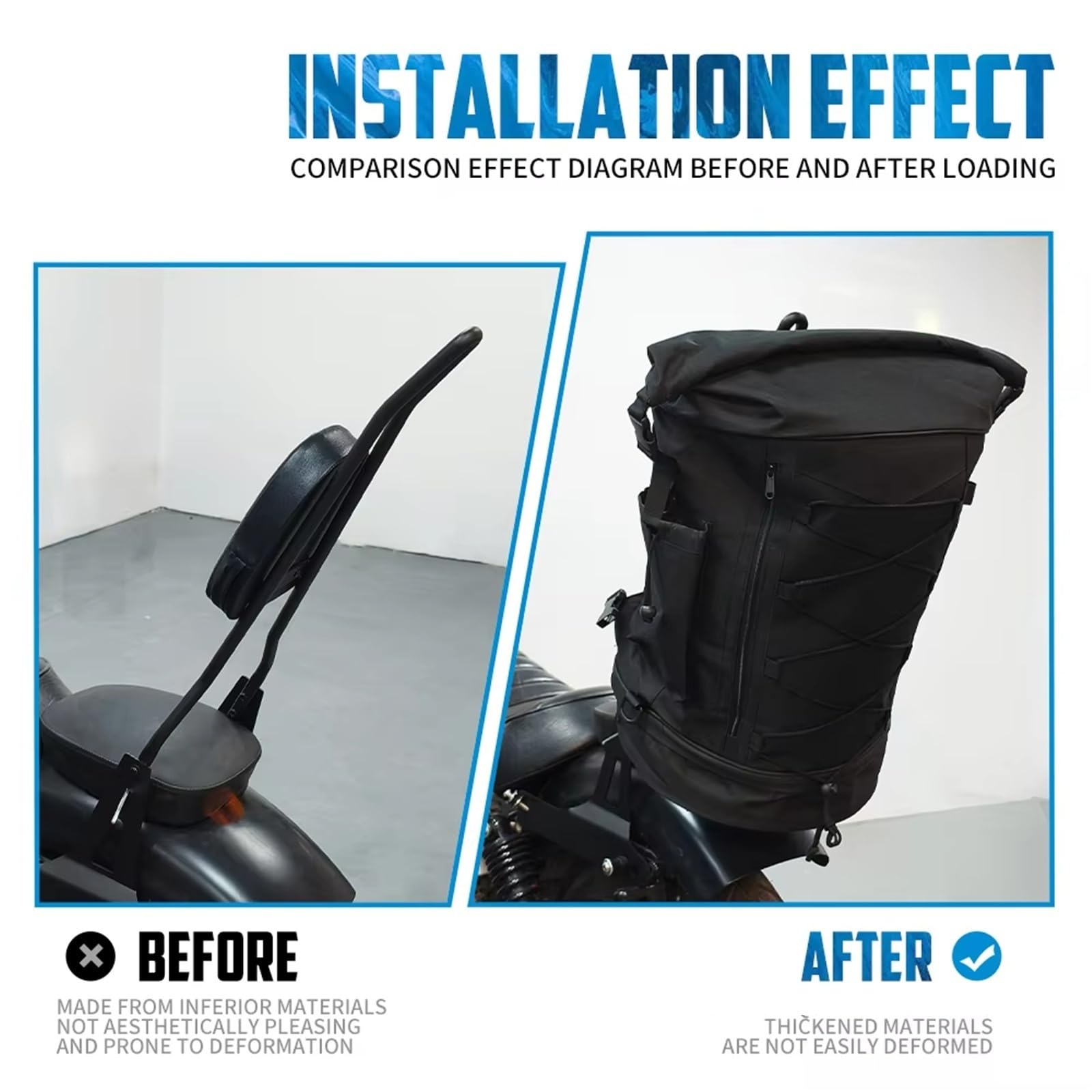 Moto Borsa Sella Per Borsa Posteriore Per Moto 50L-85L Zaino Da Viaggio Espandibile Con Cinghie Portaoggetti Universale Sissy Bar Borse Laterali Moto