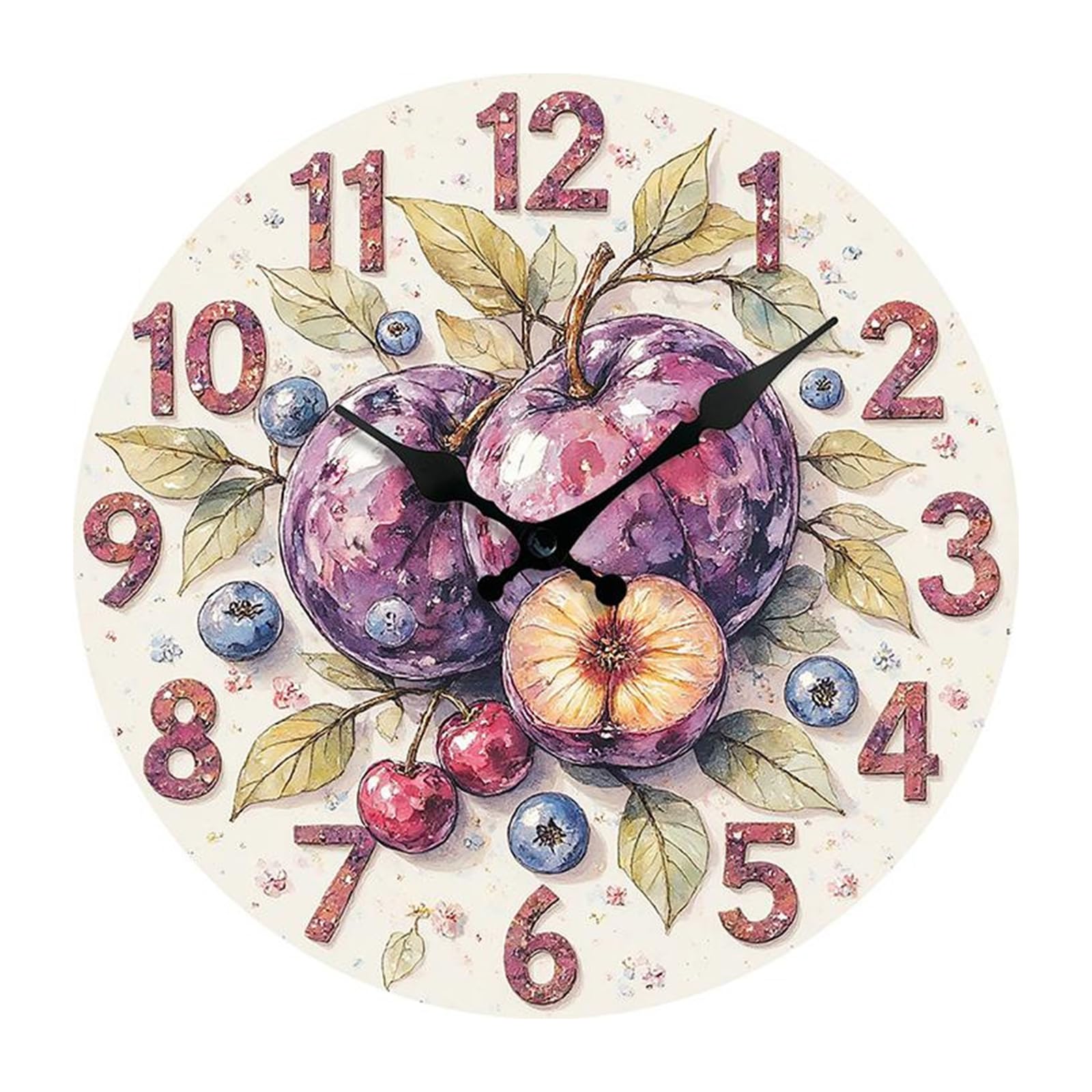 Oxxggkao Quiet Operations Fruit Wall Clock Perfect for Easy Reading in Any Environment with Large Number Simple Installation Simple Wall Art Clock