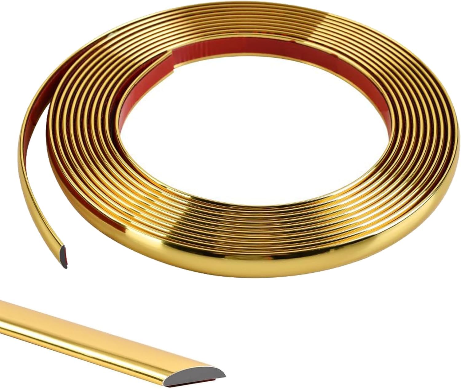 20M Gold Flexible Moulding Trim,Self-Adhesive Decorative Edging Strip for Tile,Wall,Mirror, Ceiling,Floor,Panel,Cabinet,Peel and Stick PVC Mirrior Frame Trim,12MM — image 1