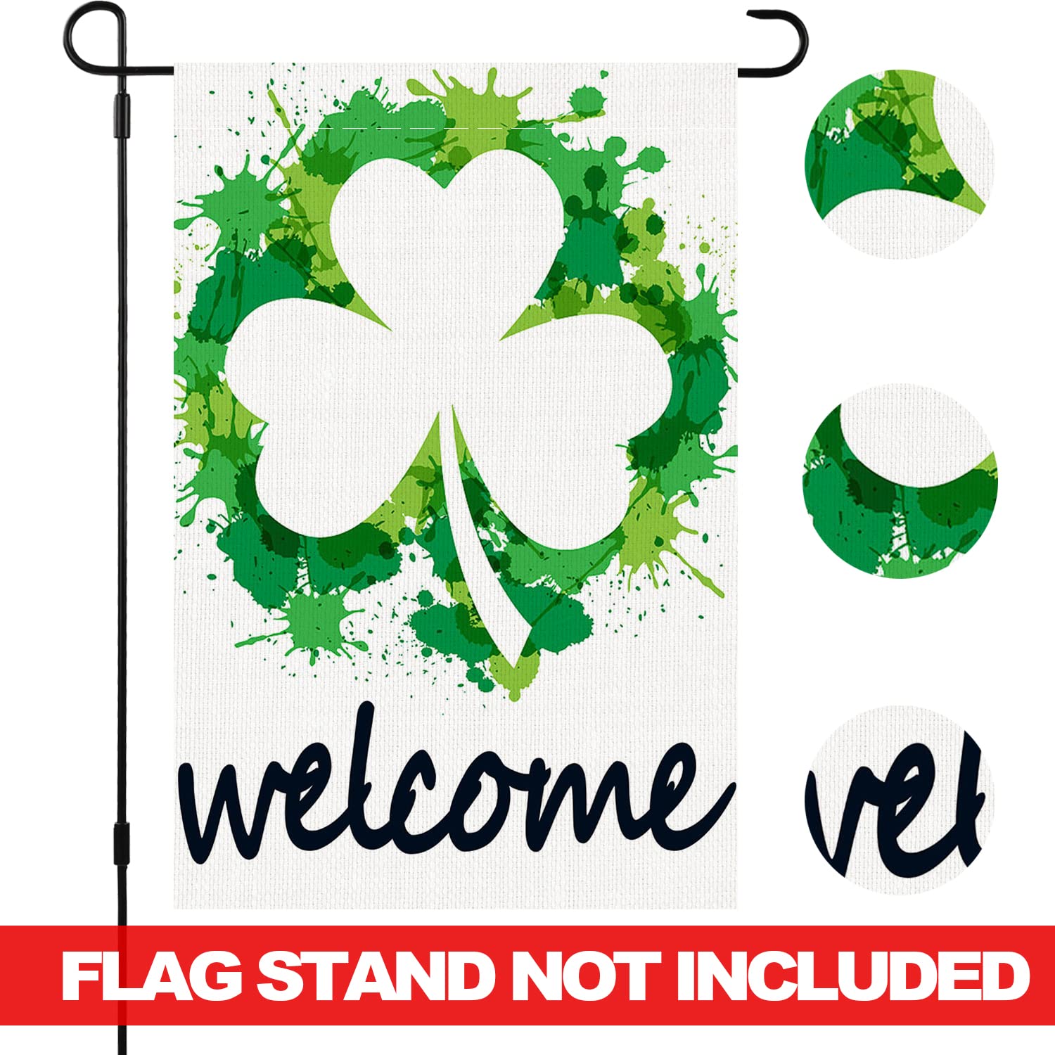 St. Patrick's Day Gartenflagge Mit Zwergen & Kleeblatt – Doppelseitig, 30,5x45,7 Cm Für Feiertags-Deko