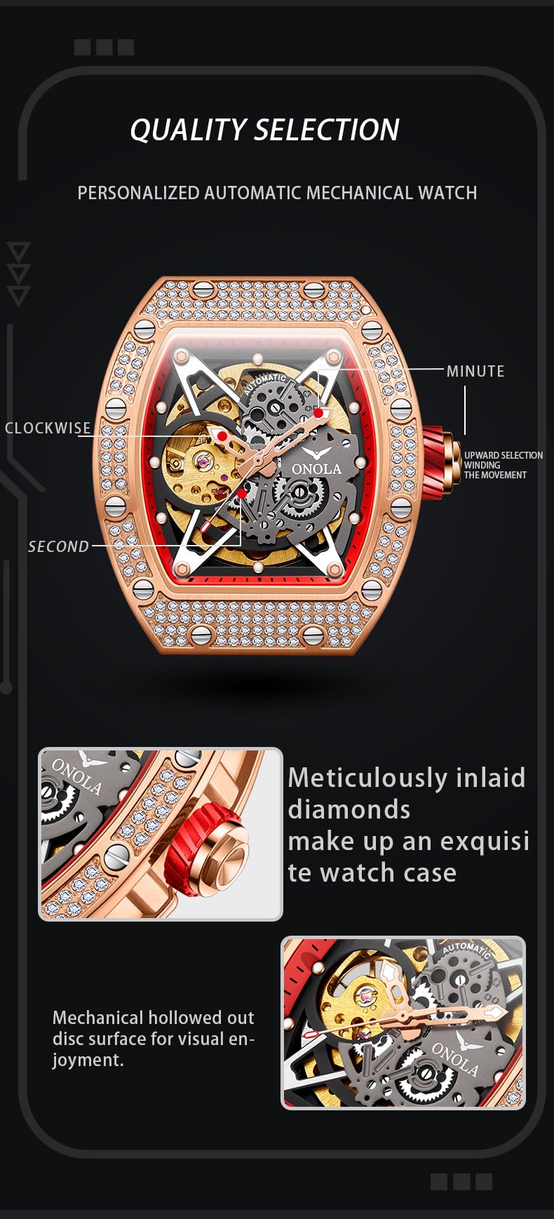 Orologio da uomo alla moda e di affari di fascia alta meccanico orologio impermeabile orologio sportivo e tempo libero orologio da uomo