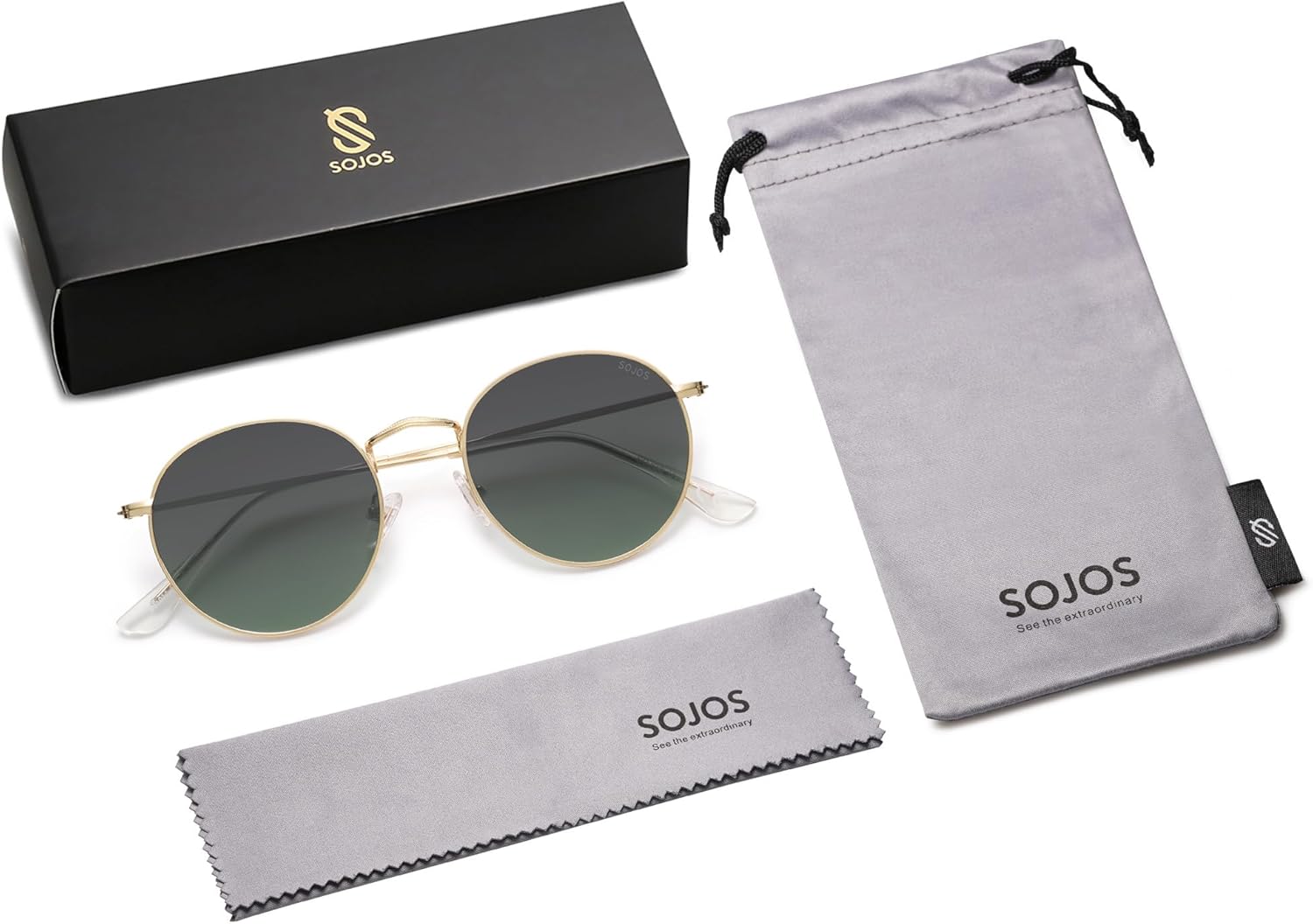 SOJOS Small Round Polarized Sunglasses for Women Men Classic Vintage Retro Shades UV400 SJ1014 - Image 6