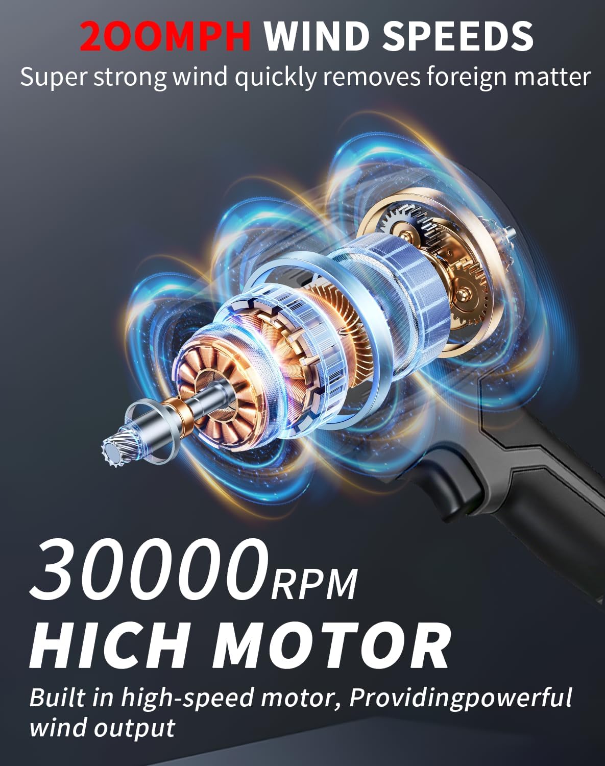 Cordless Leaf Blower, 21V Battery Powered Electric Handheld Blower with Stepless Speed Control, Lightweight for Patio, Yard Leaves, Driveway & Car Drying