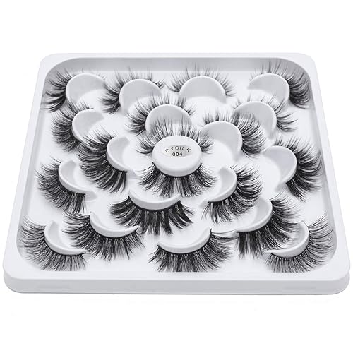 Miniatura 2 de DYSILK - 10 pares de pestañas de visón 6D, pestañas postizas dramáticas de volumen grueso pestañas postizas naturales suaves extensión maquillaje