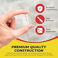 Vista 2 de Qualihome Kit de anclajes de yeso autoperforantes pequeños N.6 de plástico con tornillos