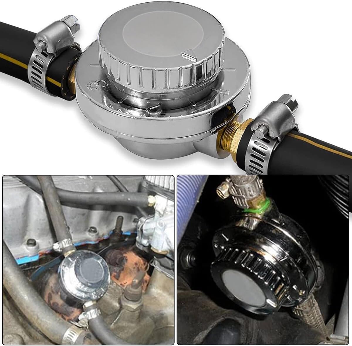 1-6 PSI Universal Adjustable Fuel Pressure Regulator Kit for Carburetor Engine