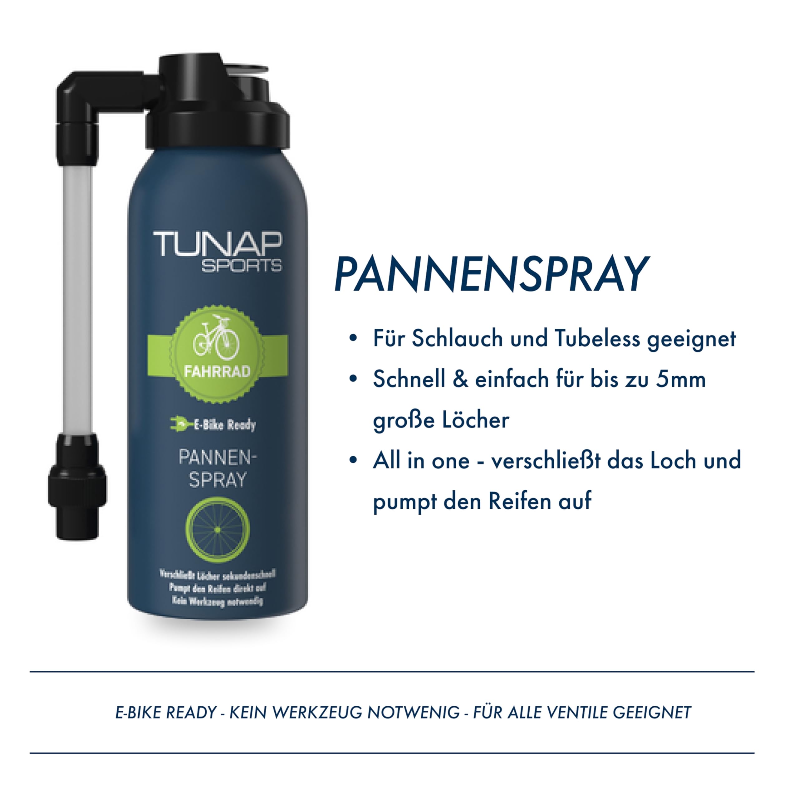 TUNAP SPORTS E-Bike Pflege- & Reinigungs-Set | All-in-One Wartungsset für Kette, Rahmen & Reifen | inkl. Kettenöl, Reiniger, Pannenspray, Multiöl, Kettenbürste & Wascheimer | Wirkt einfach besser!