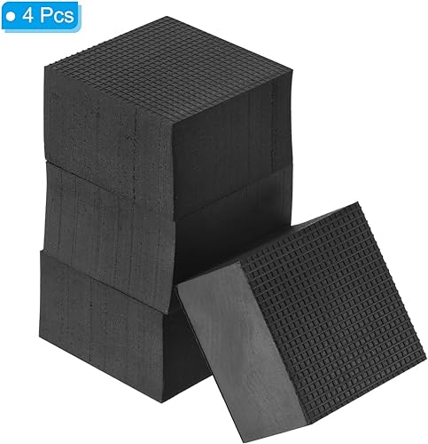 Miniatura 8 de PATIKIL Patas para macetas de 2 x 2 x 0.4 pulgadas, paquete de 4 unidades, invisibles elevadores antideslizantes, cuadrados de goma para jardín,