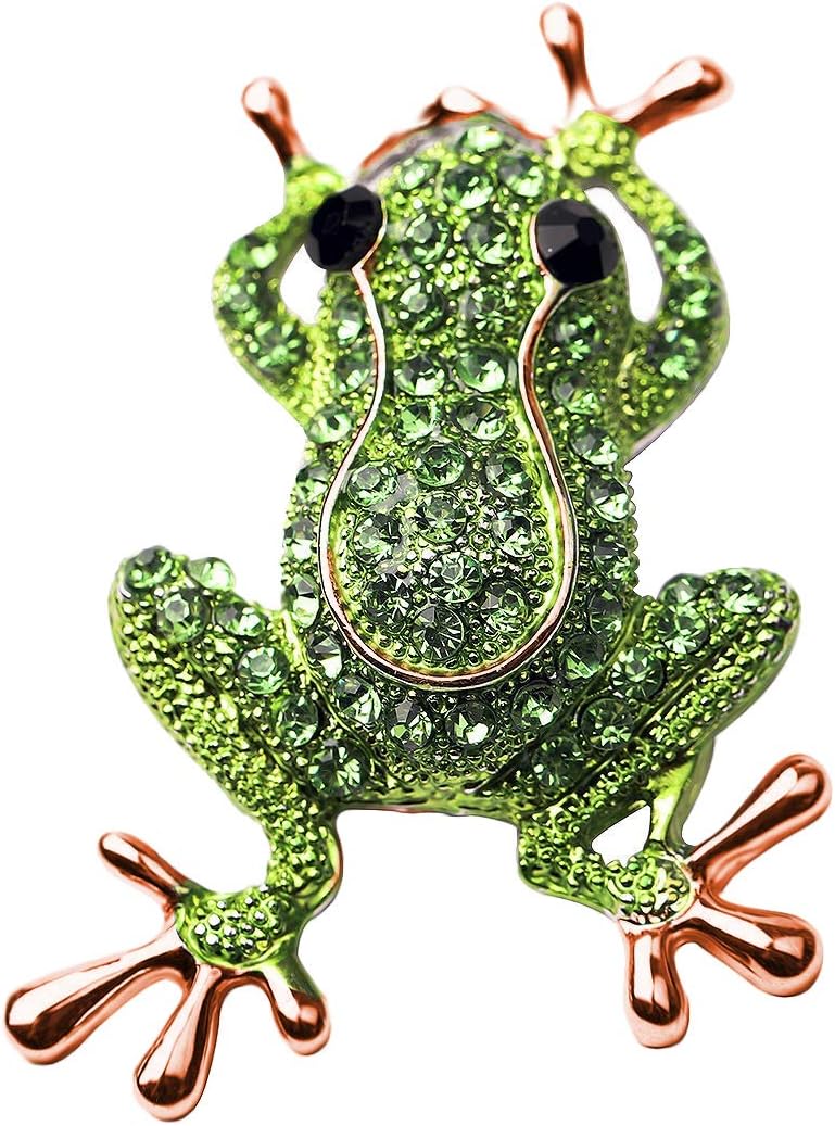 HOLLPFrog Rhinestone Brooch Pins for Women Girls Natural Insect Animal lovely Pins Frog Lover Gift