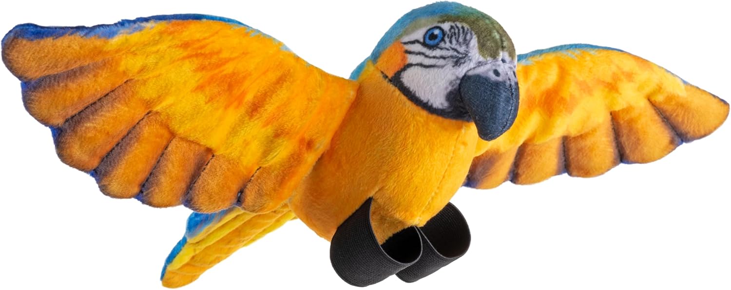 Wild Republic Rainforest Blue and Yellow Macaw, Stuffed Animal, 4.5 inch, Plush Toy, Fill is Spun Recycled Water Bottles