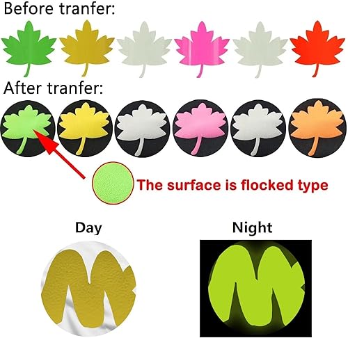 Miniatura 9 de Vinilo de transferencia de calor HTV que brilla en la oscuridad, vinilo de transferencia de calor 3D, vinilo azul neón para Cricut y Silhouette