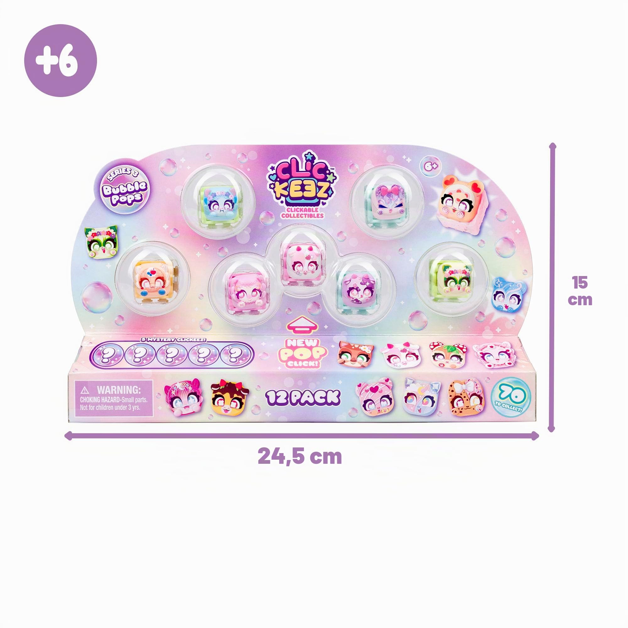 Bizak Clickeez 64557202 Série 3 Pack de 12 Touches Surprise + 6 Ans
