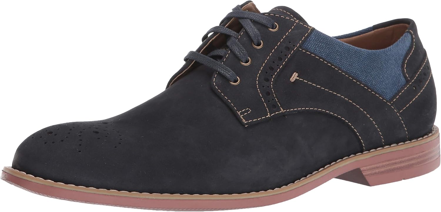 Stacy Adams Men's Westby Medallion Toe Oxford, Navy, 7 Medium US