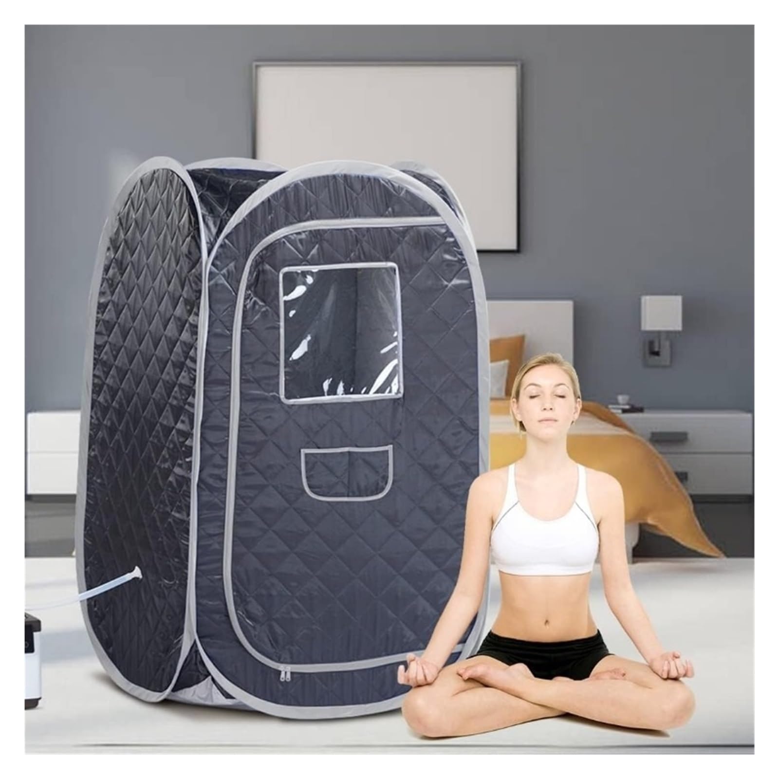 Tenda Da Sauna Portatile Pieghevole For Una Persona Spa For Tutto Il Corpo For La Terapia Disintossicante Senza Vapore Relax A Casa(Brown)
