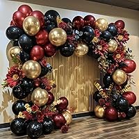 Vista 9 de Globos Burdeos Doble Relleno Rojo Vino Rojo Rosa Kit de Arco de Globos Guirnalda Granate Diferentes Tamaños Para San Valentín Boda Cumpleaños Baby