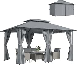Outsunny 10' x 13' Patio Gazebo, Outdoor Gazebo Canopy Shelter